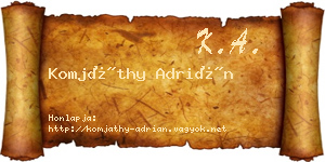 Komjáthy Adrián névjegykártya